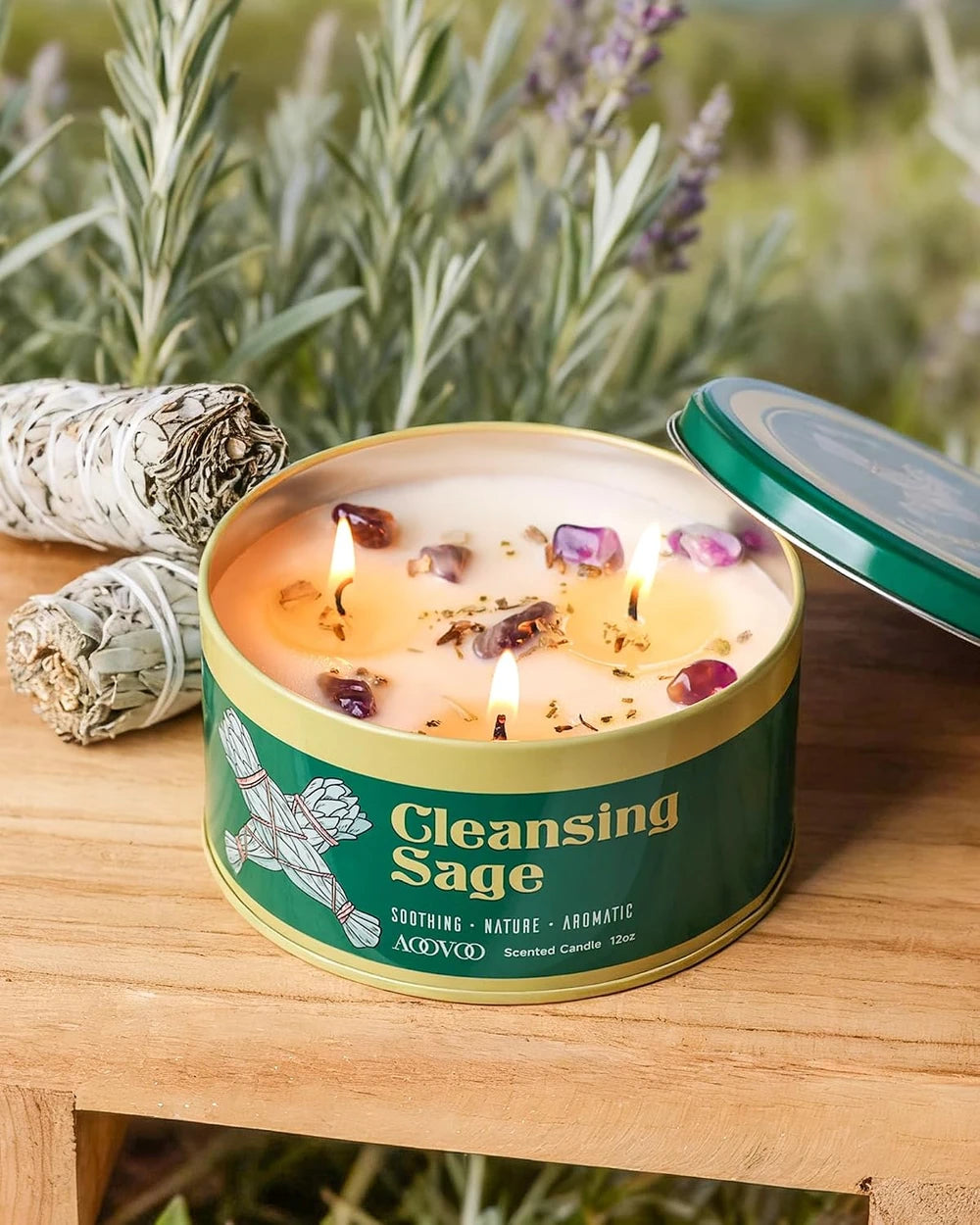 AOOVOO Sage and Palo Santo Candle