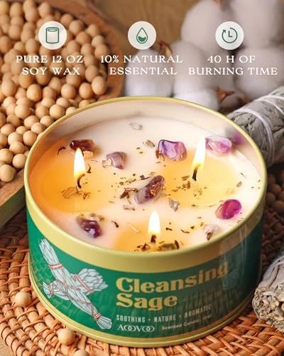 AOOVOO Sage and Palo Santo Candle