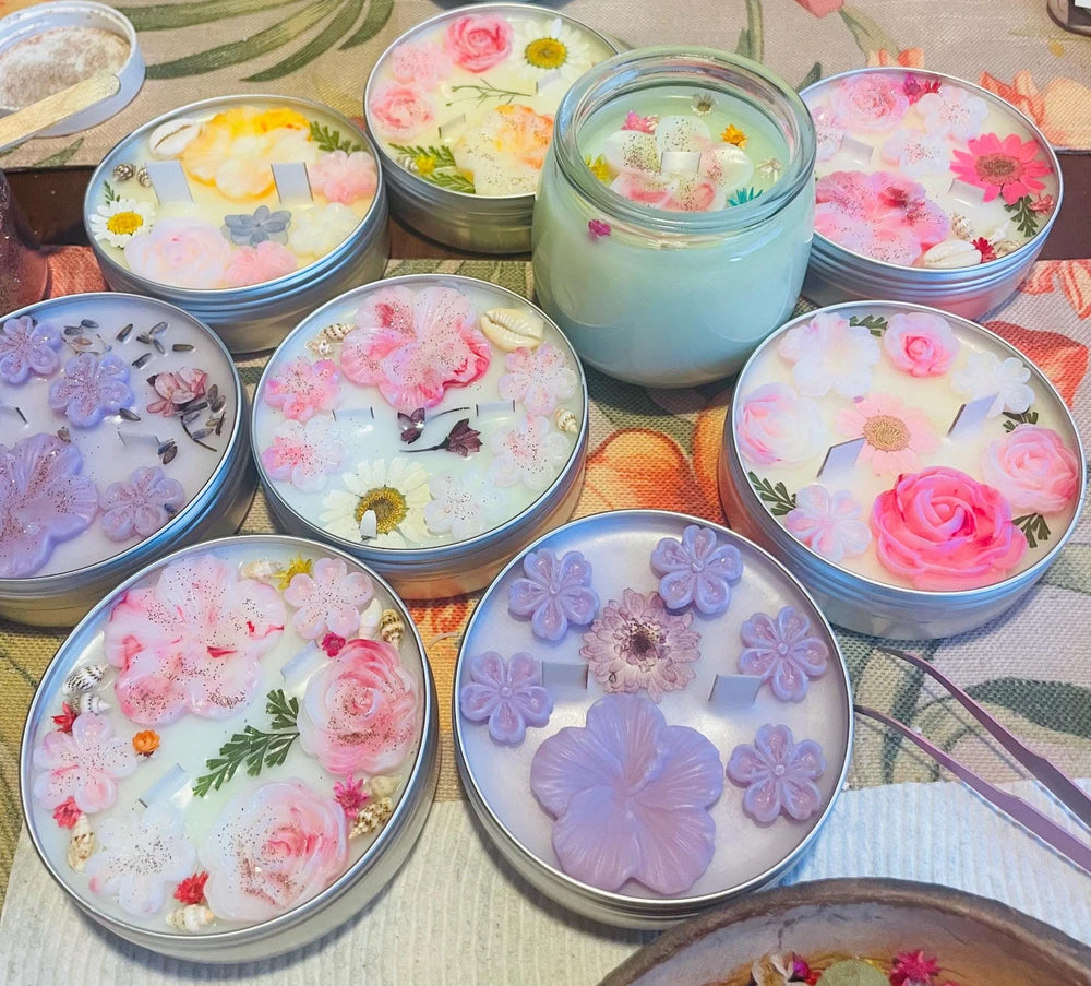 Floral Tin Candle
