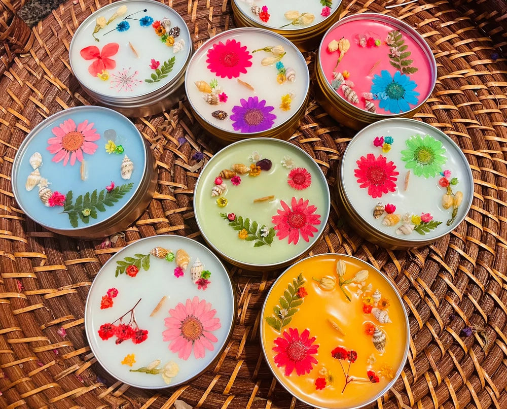 Floral Tin Candle