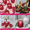 Vintage Ribbed Red Glass Candle Holders