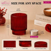 Vintage Ribbed Red Glass Candle Holders