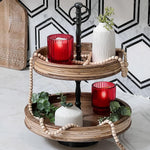Vintage Ribbed Red Glass Candle Holders