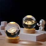 Crystal Moon Nightlight with Wooden Base