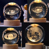Crystal Moon Nightlight with Wooden Base