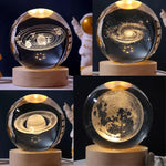 Crystal Moon Nightlight with Wooden Base