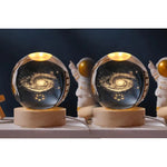 Crystal Moon Nightlight with Wooden Base