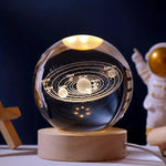 Crystal Moon Nightlight with Wooden Base