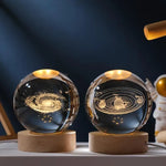 Crystal Moon Nightlight with Wooden Base