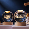 Crystal Moon Nightlight with Wooden Base