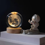Crystal Moon Nightlight with Wooden Base