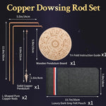 Copper Dowsing Rods with Pendulum Board
