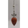 Triple Moon Pentacle Crystal Pendulum