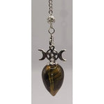 Triple Moon Pentacle Crystal Pendulum