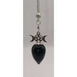 Triple Moon Pentacle Crystal Pendulum