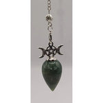 Triple Moon Pentacle Crystal Pendulum