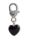 Black Obsidian Heart Dog Collar Charm
