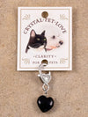 Black Obsidian Heart Dog Collar Charm