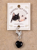 Black Obsidian Heart Dog Collar Charm