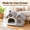 Velvet Foldable Cat House