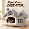 Velvet Foldable Cat House