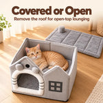 Velvet Foldable Cat House