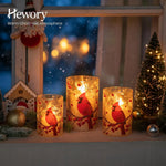 Hewory Cardinal Glass Hurricane Candle Holder