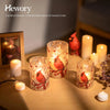 Hewory Cardinal Glass Hurricane Candle Holder