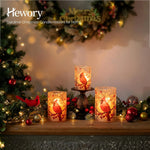 Hewory Cardinal Glass Hurricane Candle Holder