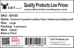 G & F Products Leather Work Gloves
