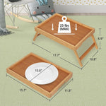 Natural Bamboo Folding Bed Tray