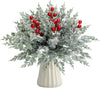 Artificial Christmas Pine Branches and Berry Stems