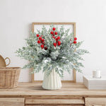 Artificial Christmas Pine Branches and Berry Stems