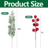 Artificial Christmas Pine Branches and Berry Stems