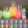 Glass Flameless Pillar Candle Set