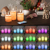 Glass Flameless Pillar Candle Set