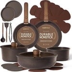 Carote Nonstick Cookware Set with Detachable Handles