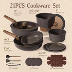 Carote Nonstick Cookware Set with Detachable Handles