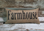 Rustic Farmhouse Burlap Pillow