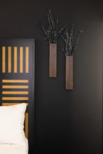 Rustic Wood Wall Pocket with Preserved Eucalyptus