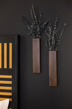 Rustic Wood Wall Pocket with Preserved Eucalyptus