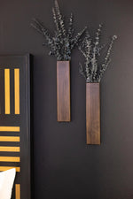 Rustic Wood Wall Pocket with Preserved Eucalyptus
