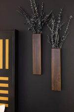 Rustic Wood Wall Pocket with Preserved Eucalyptus
