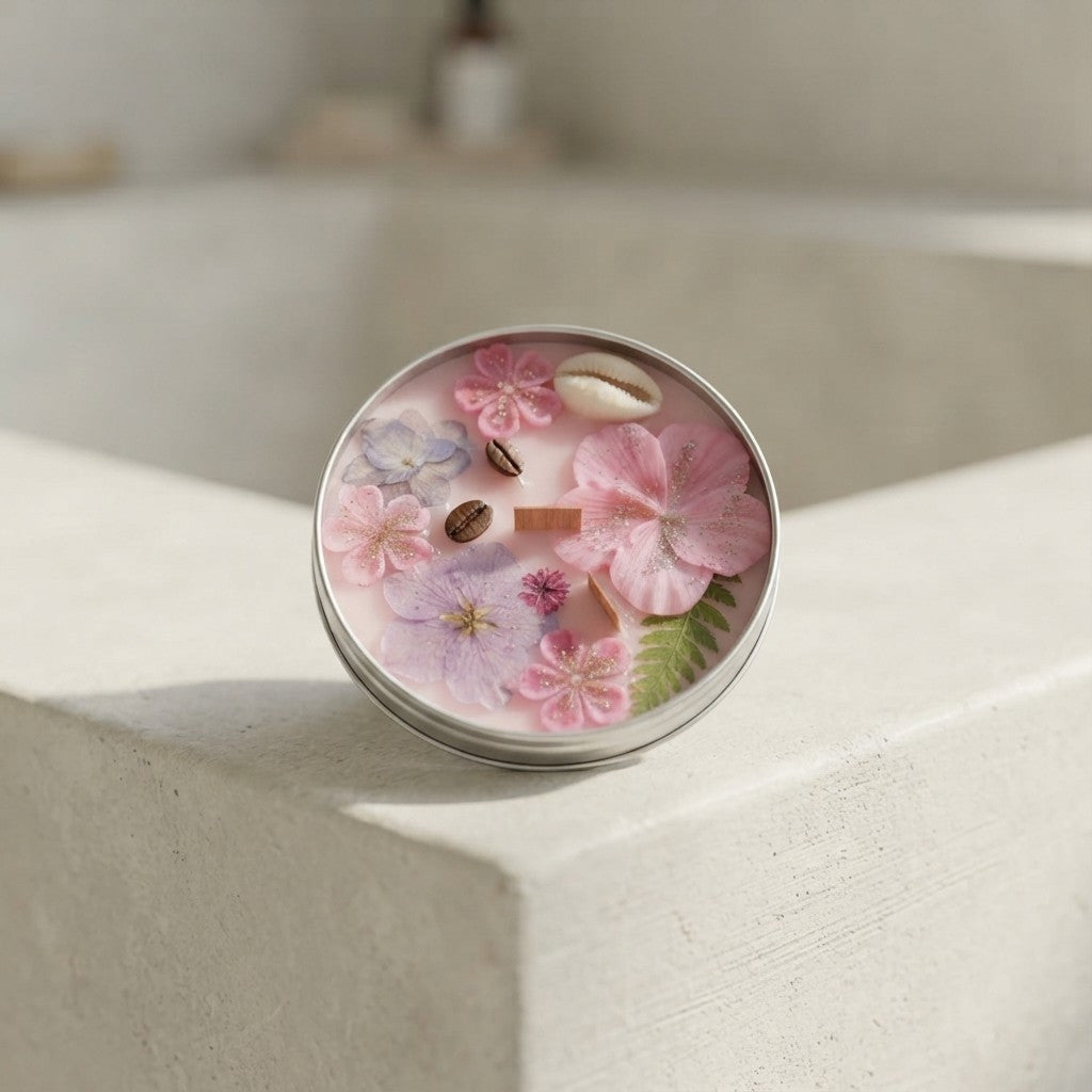 Floral Tin Candle