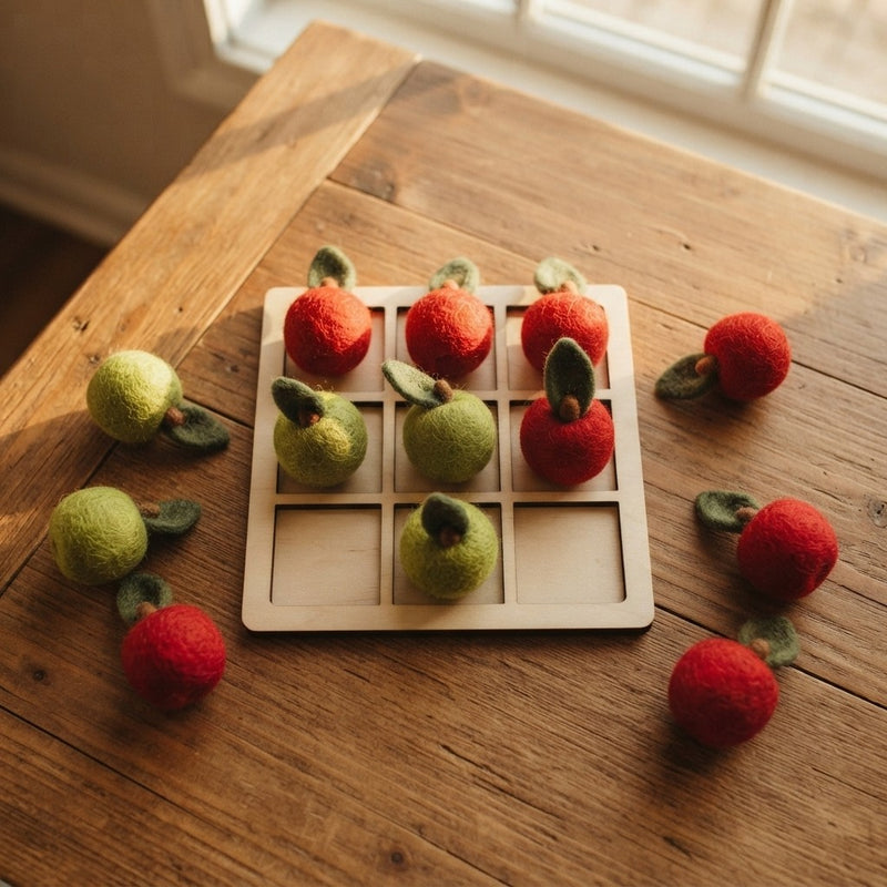 Fruity Autumn Wooden Tic Tac Toe