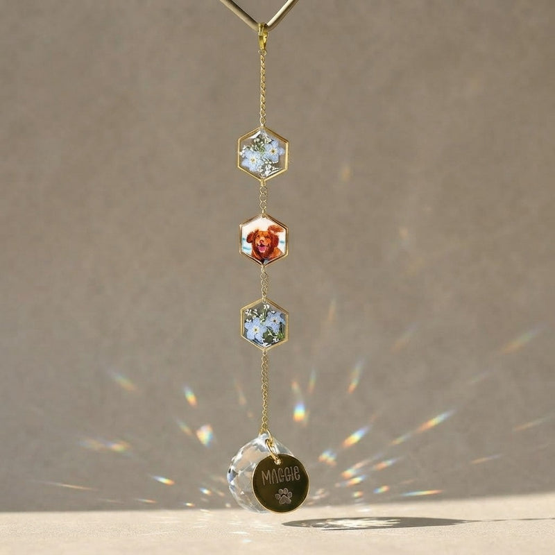 Custom Pet Photo Sun Catcher Wind Chime