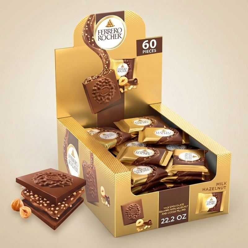Ferrero Rocher Milk Chocolate Hazelnut Squares