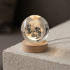 Crystal Moon Nightlight with Wooden Base