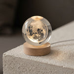 Crystal Moon Nightlight with Wooden Base