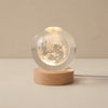 Crystal Moon Nightlight with Wooden Base